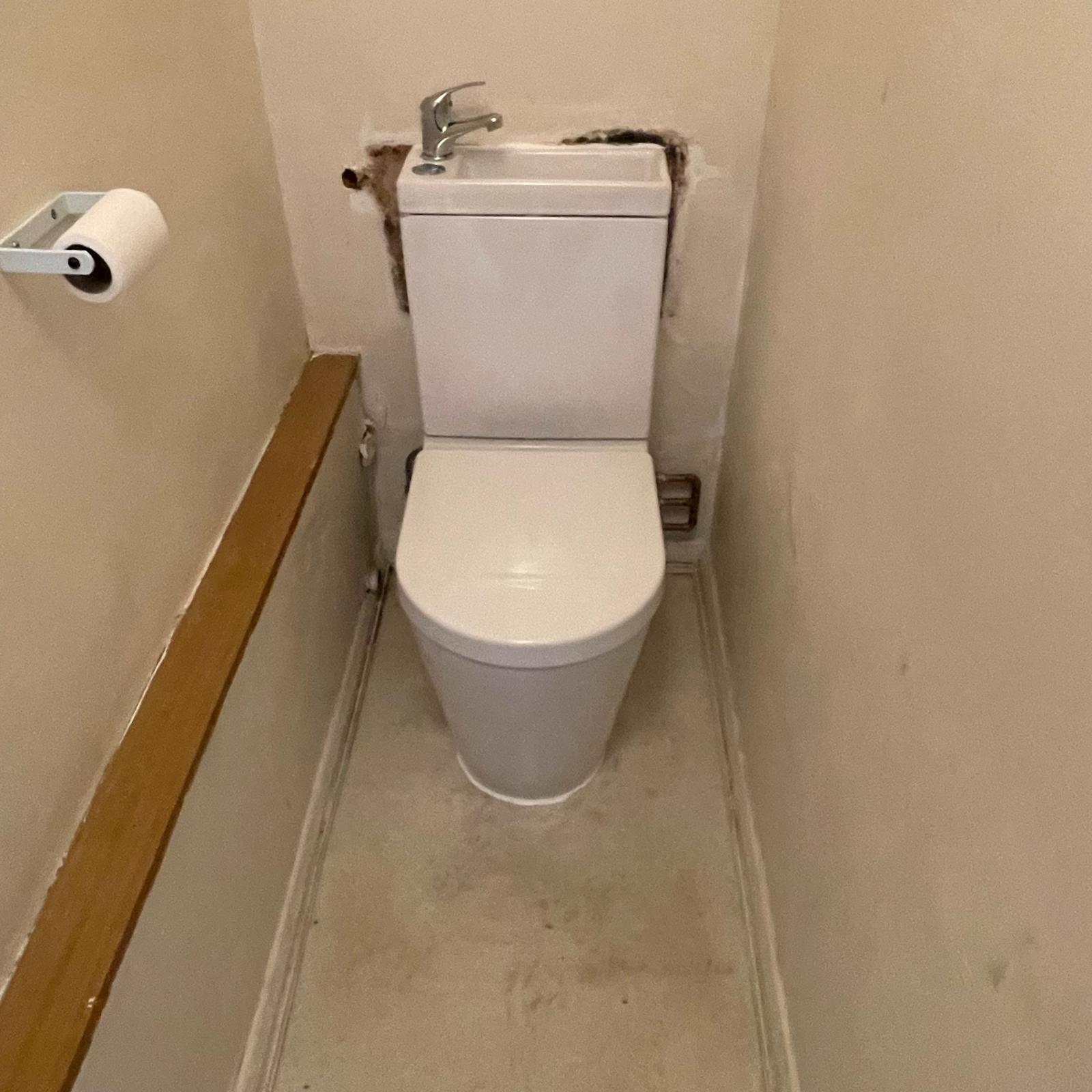 New toilet and built-in vanity sink fitted in a Great Barr Walsall home by Blackthorne Plumbing